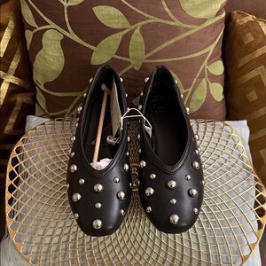 Chic Black Loafers with Silver Studs